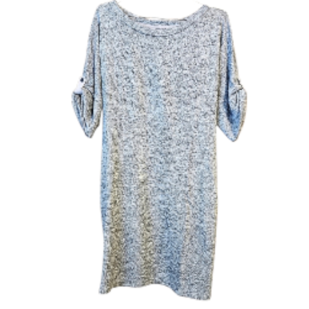 MAX STUDIO Weekend Dress L sweatshirt gray heather VGUC tshirt